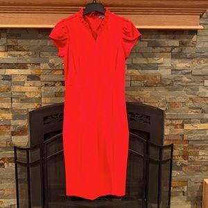 Red dress fancy collar